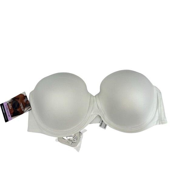 Maidenform Stay Put Power Strapless Lift Bra Size 38D White Smartzone Adjustable - Picture 1 of 8